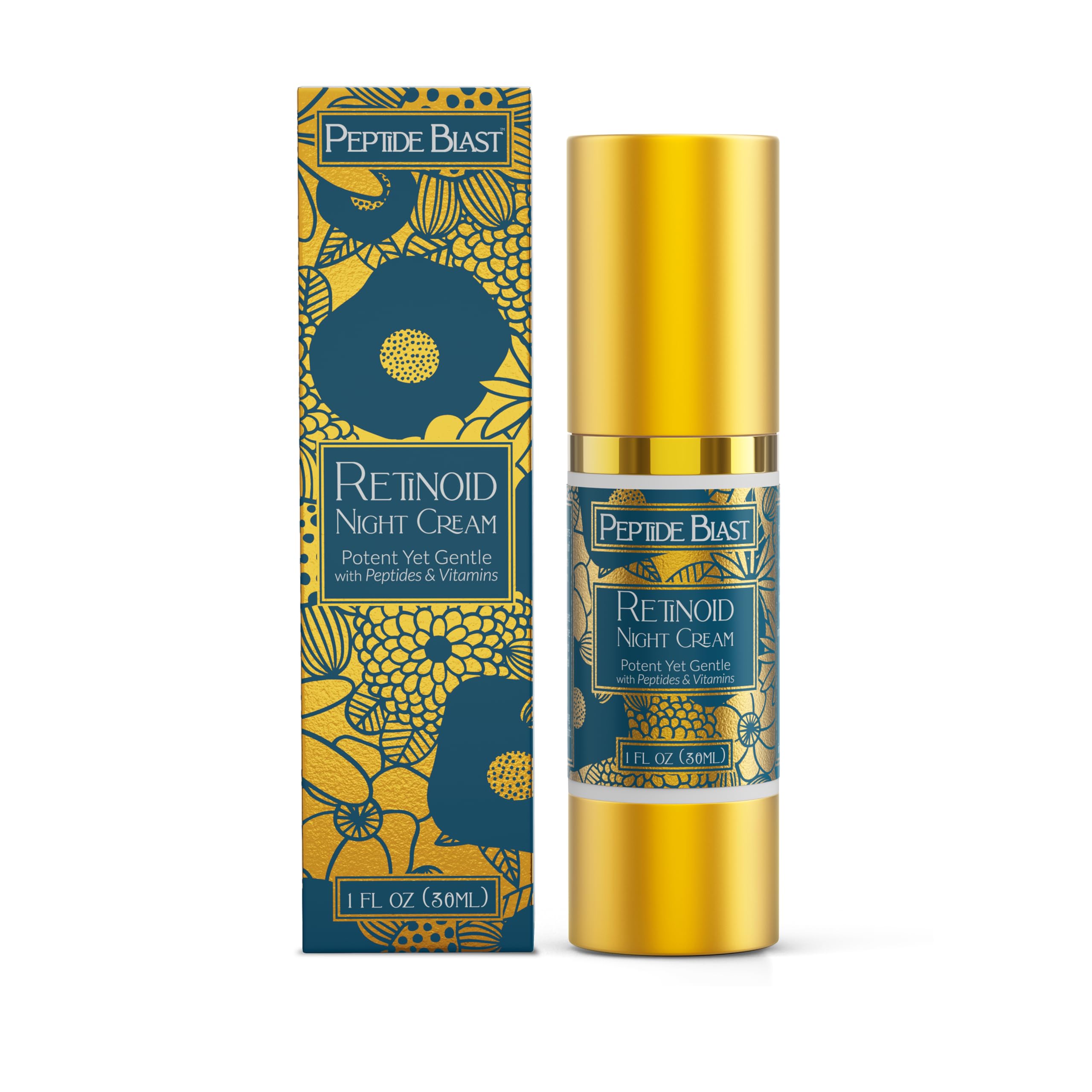 St. Croix Peptide Blast Night Cream jar close-up for gentle nightly hydration.