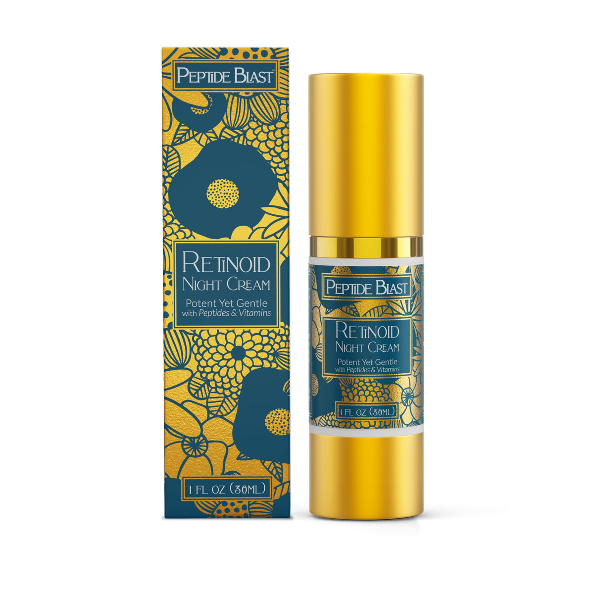St. Croix Peptide Blast Night Cream jar close-up for gentle nightly hydration.