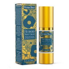 St. Croix Peptide Blast Night Cream label detail highlights clean fragrance-free formula.