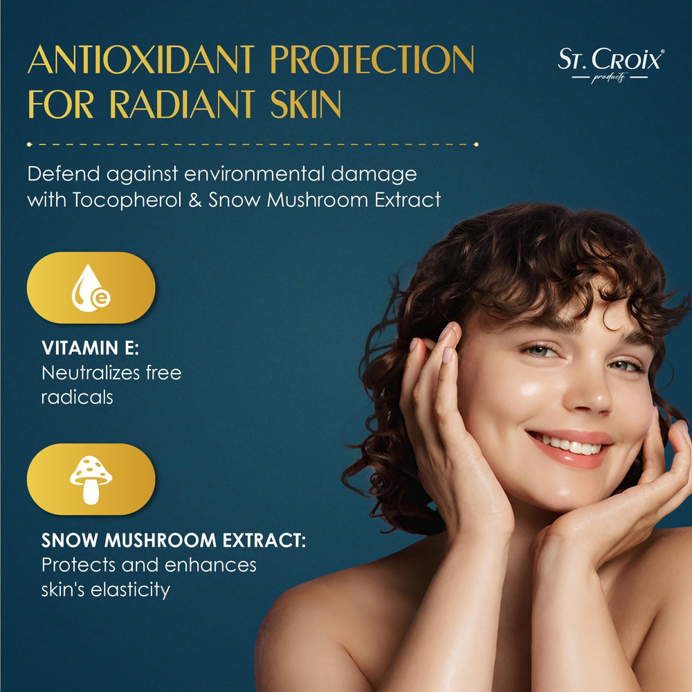 St. Croix Peptide Blast Night Cream hydration visual emphasizes moisture-rich formula.