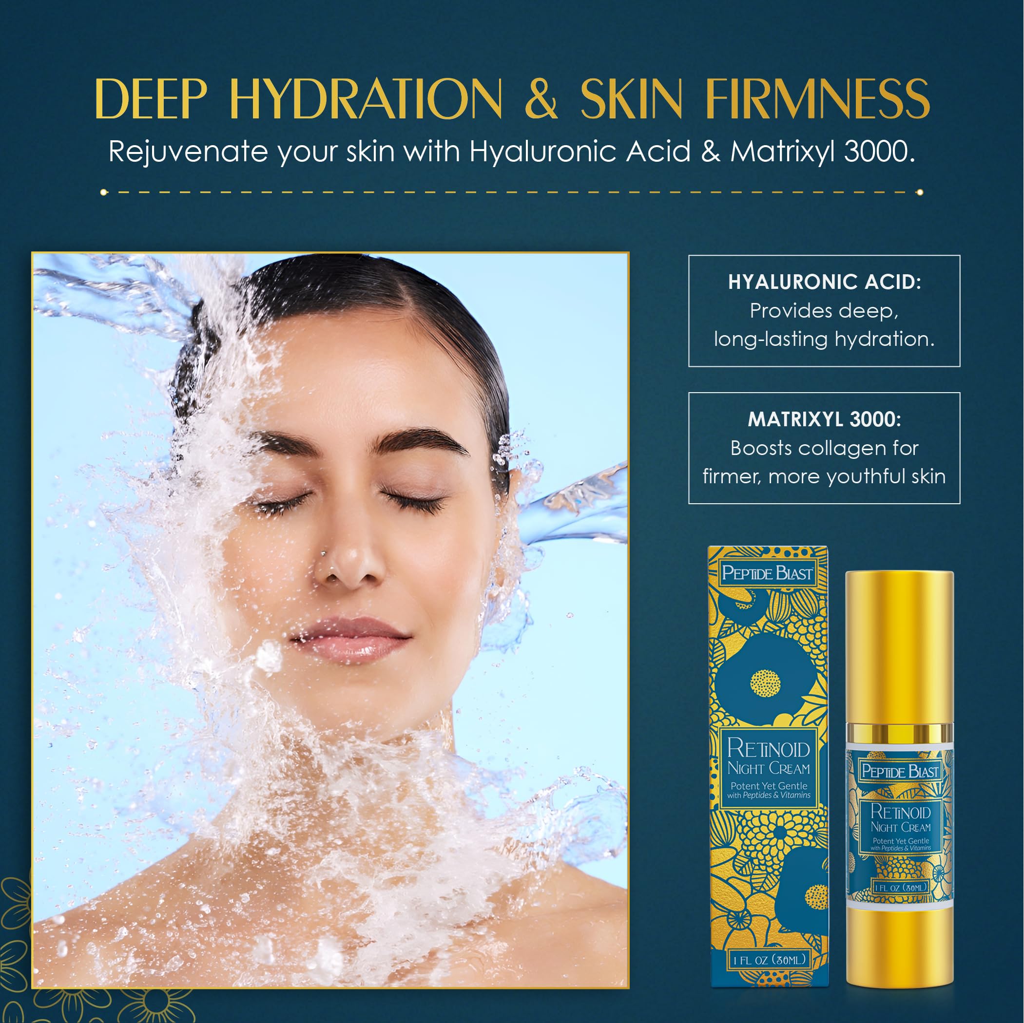 St. Croix Peptide Blast Night Cream texture close-up showcases creamy nourishment.