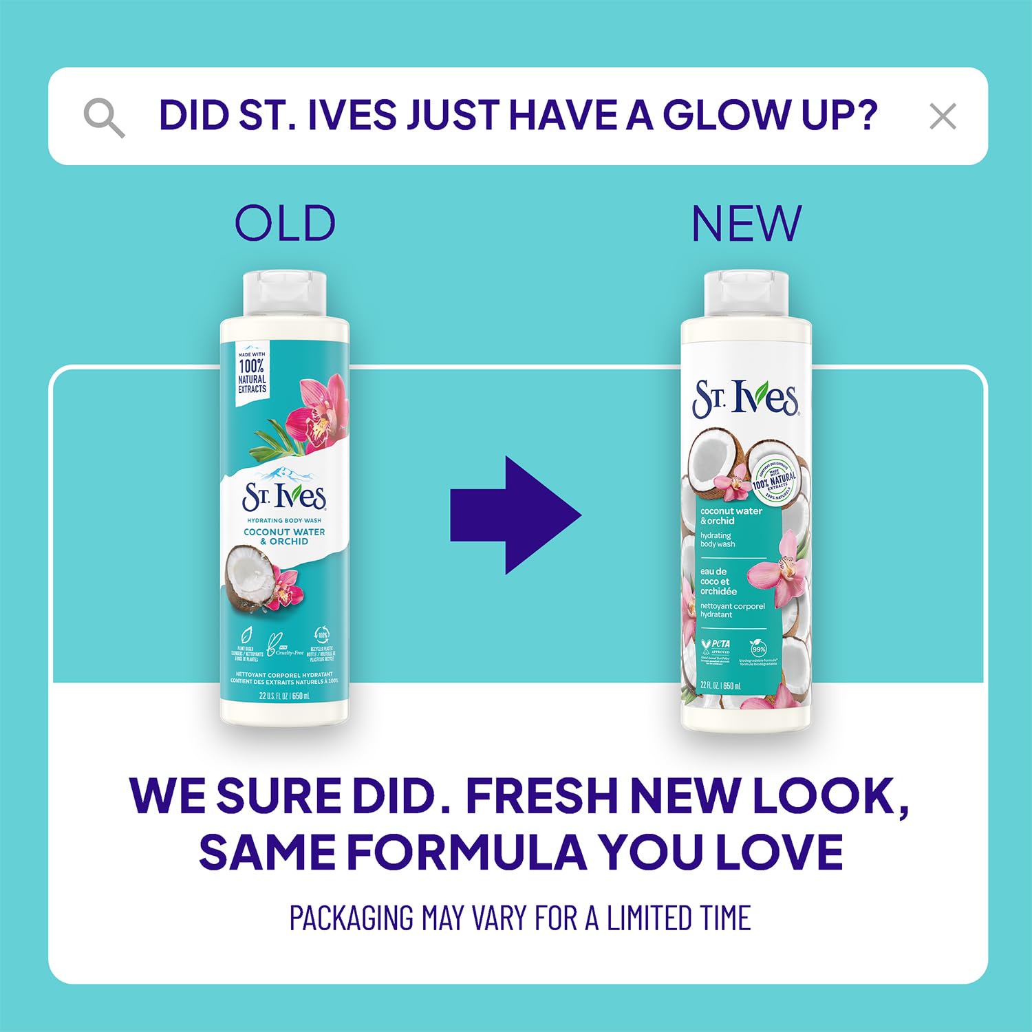St. Ives 2-pack display with two 22 oz bottles for shared use