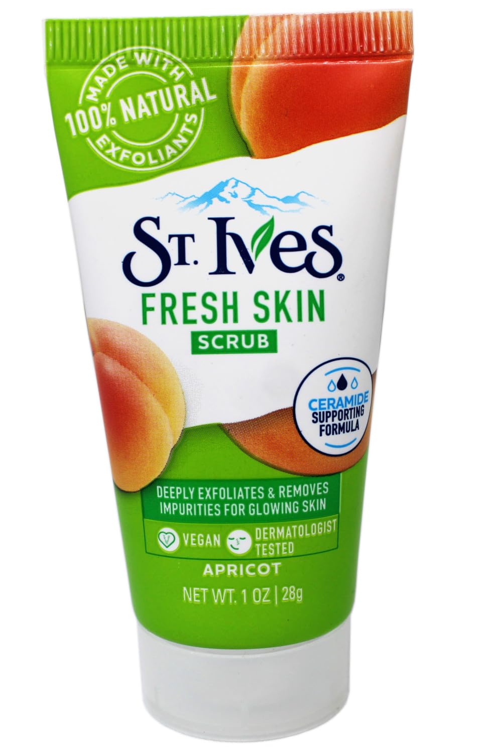 St. Ives Apricot Scrub with apricot fruit extract for gentle cleansing and glow