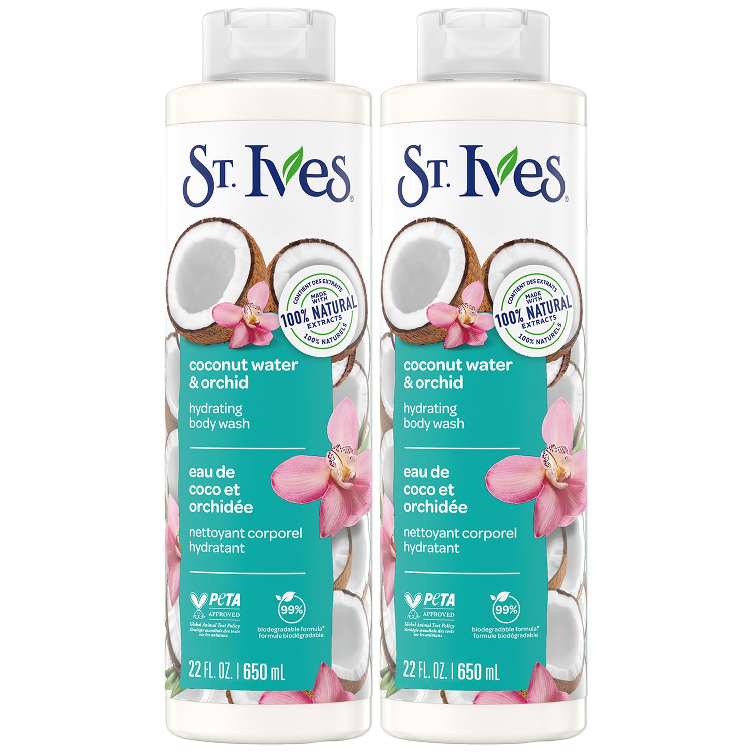 St. Ives Coconut Water & Orchid bottle showcases hydrating formula for daily refresh