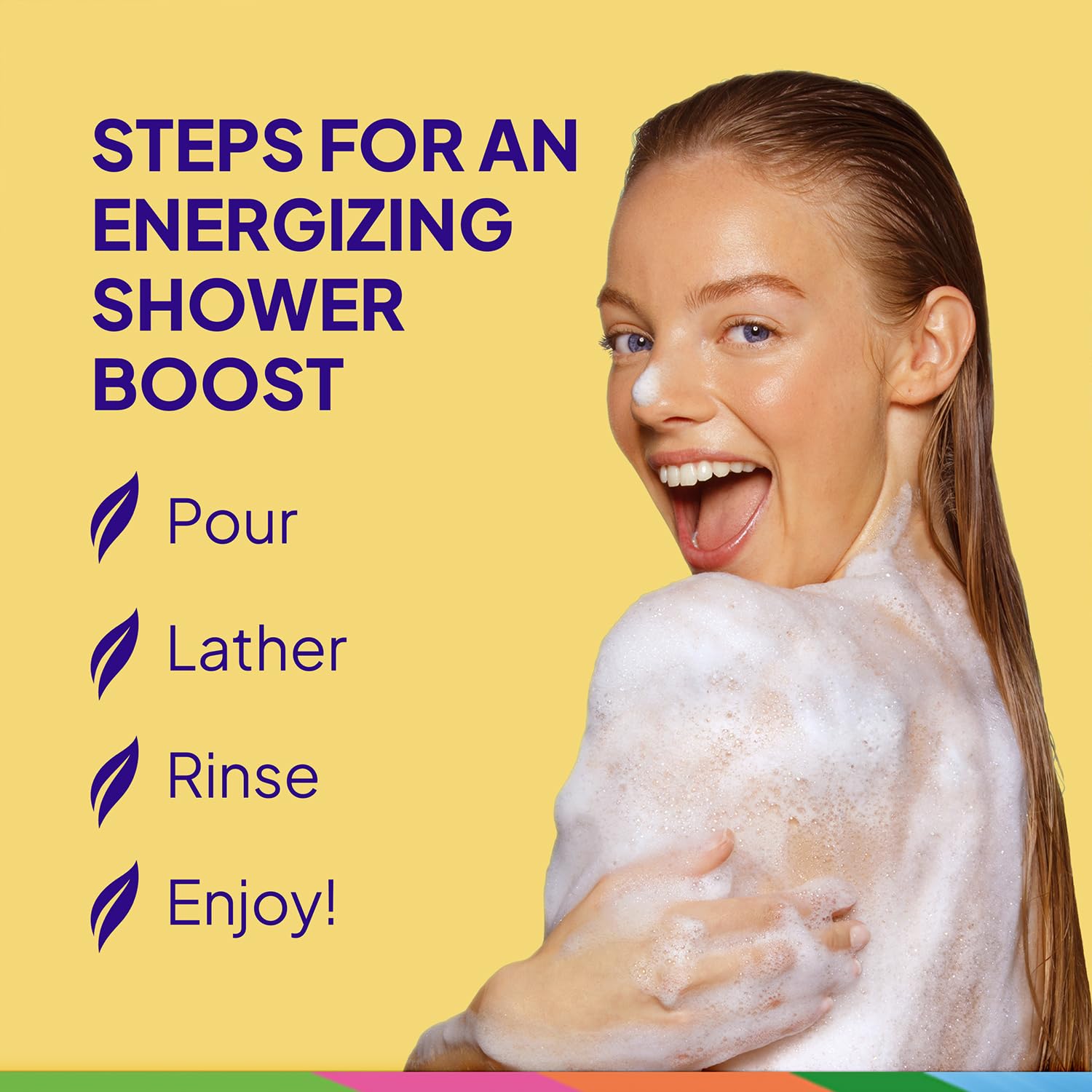 100% recycled plastic bottle for greener bath routine.