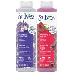 St. Ives Dark Cherry & Argan Oil bottle ready for morning cleanse