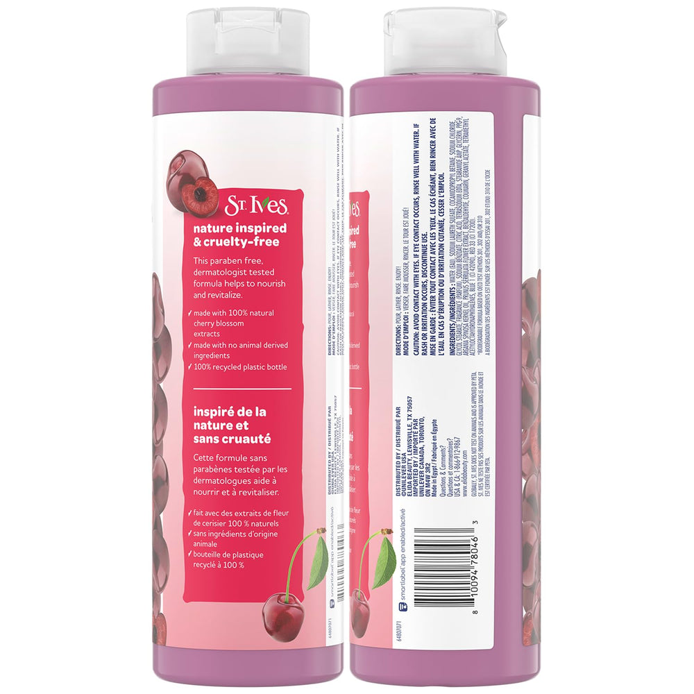 St. Ives Dark Cherry Argan Oil pour shot for easy dispensing