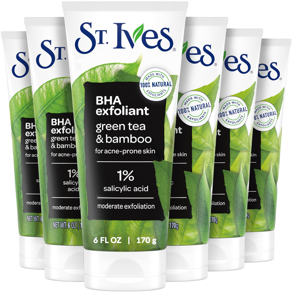 St. Ives Green Tea Blackhead Clearing Scrub jar delivers gentle cleansing with natural exfoliants.