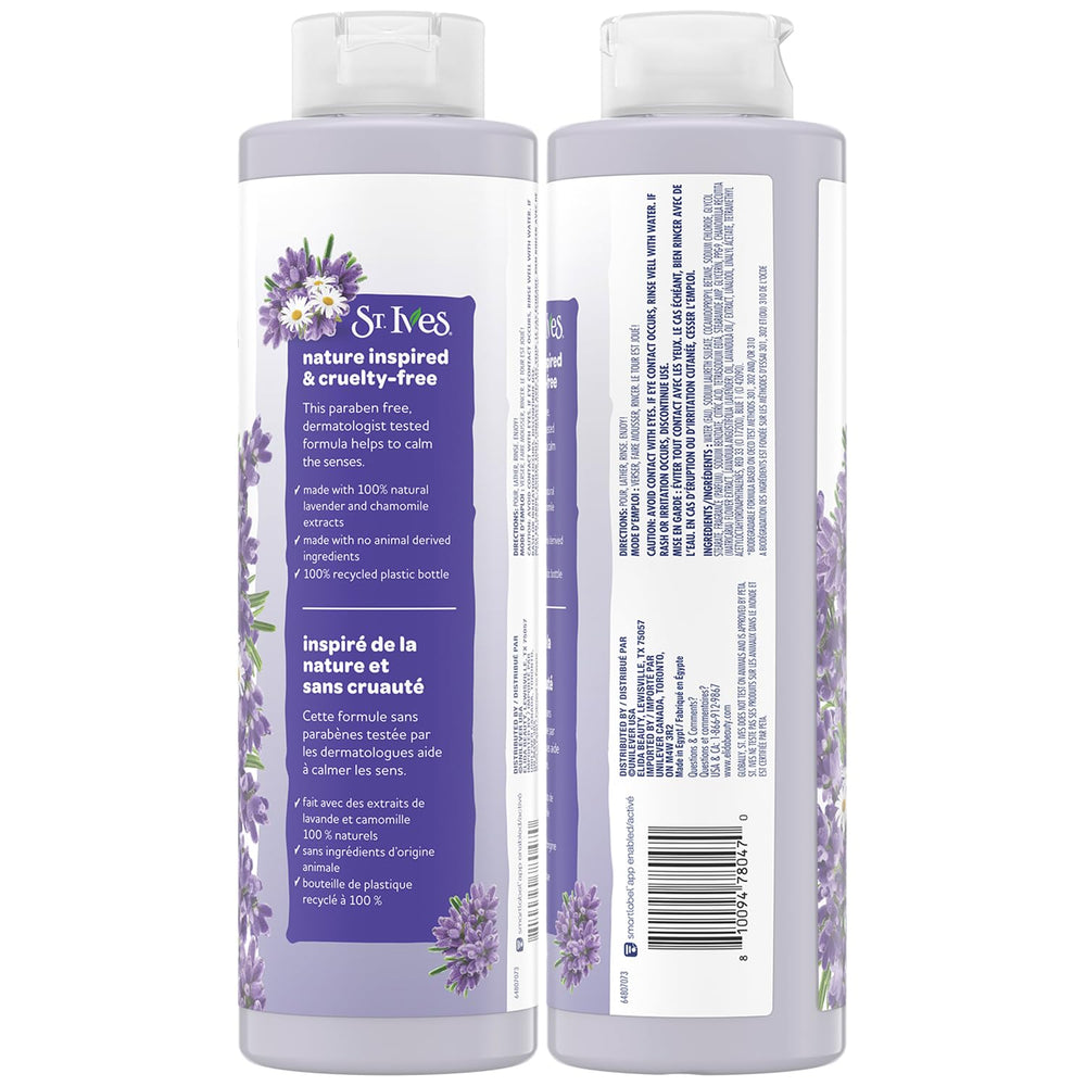 St. Ives lavender chamomile rich lather shown in foamy texture.