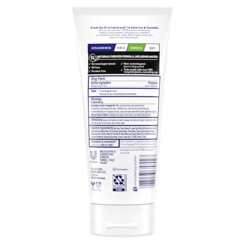 St. Ives natural exfoliants walnut bamboo particles highlight moderate exfoliation for smooth pores.