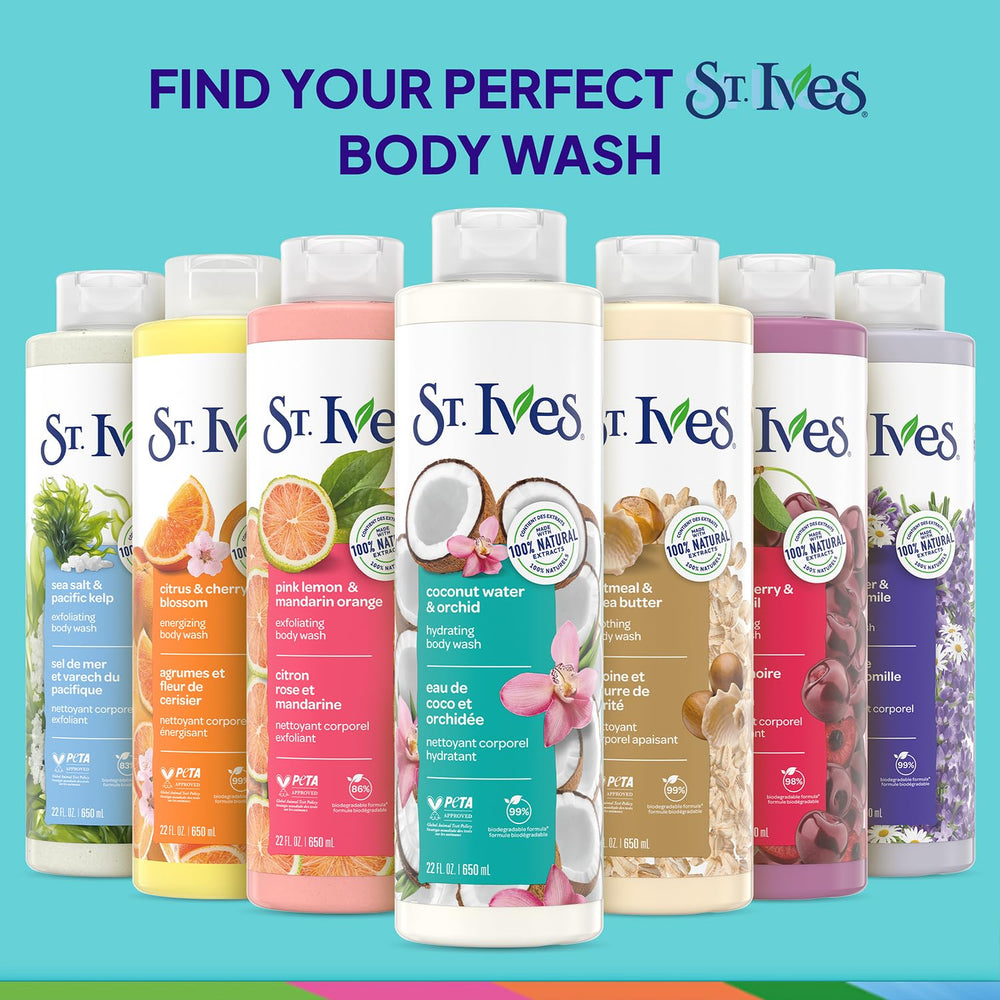 St. Ives natural coconut water extract adds soothing fragrance