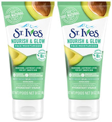 St. Ives Nourish & Glow avocado moisturizer jar front two-pack for daily hydration.
