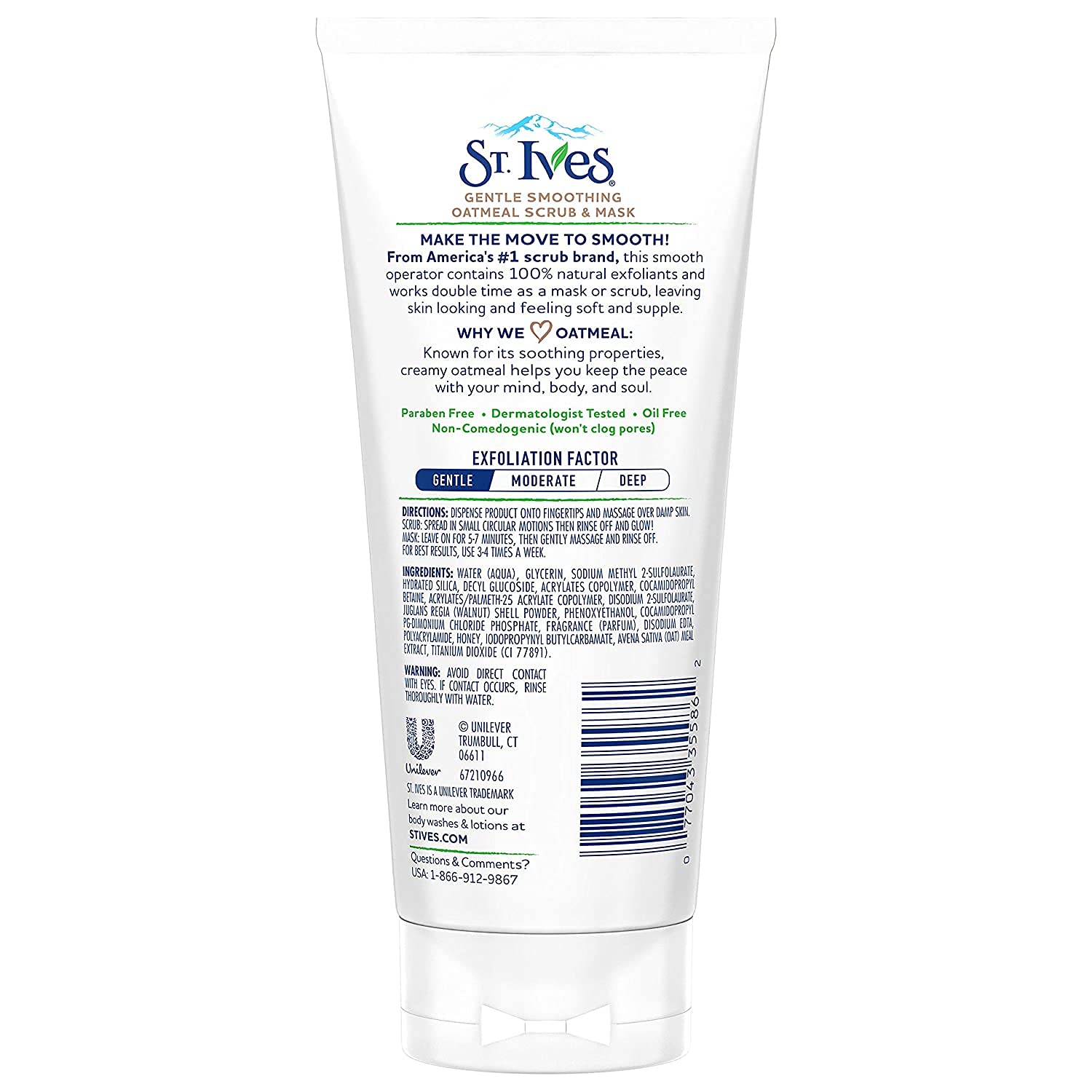 St. Ives bottle pouring to reveal creamy exfoliating formula