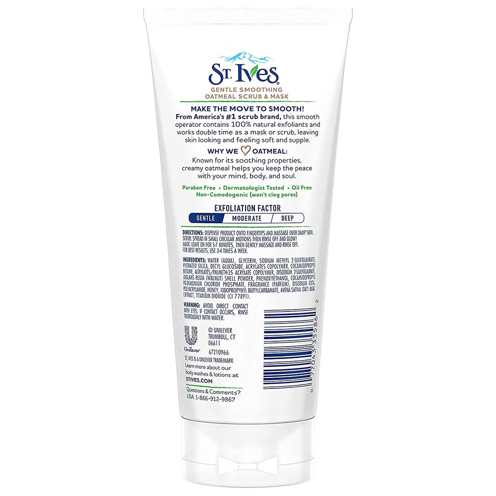 St. Ives bottle pouring to reveal creamy exfoliating formula
