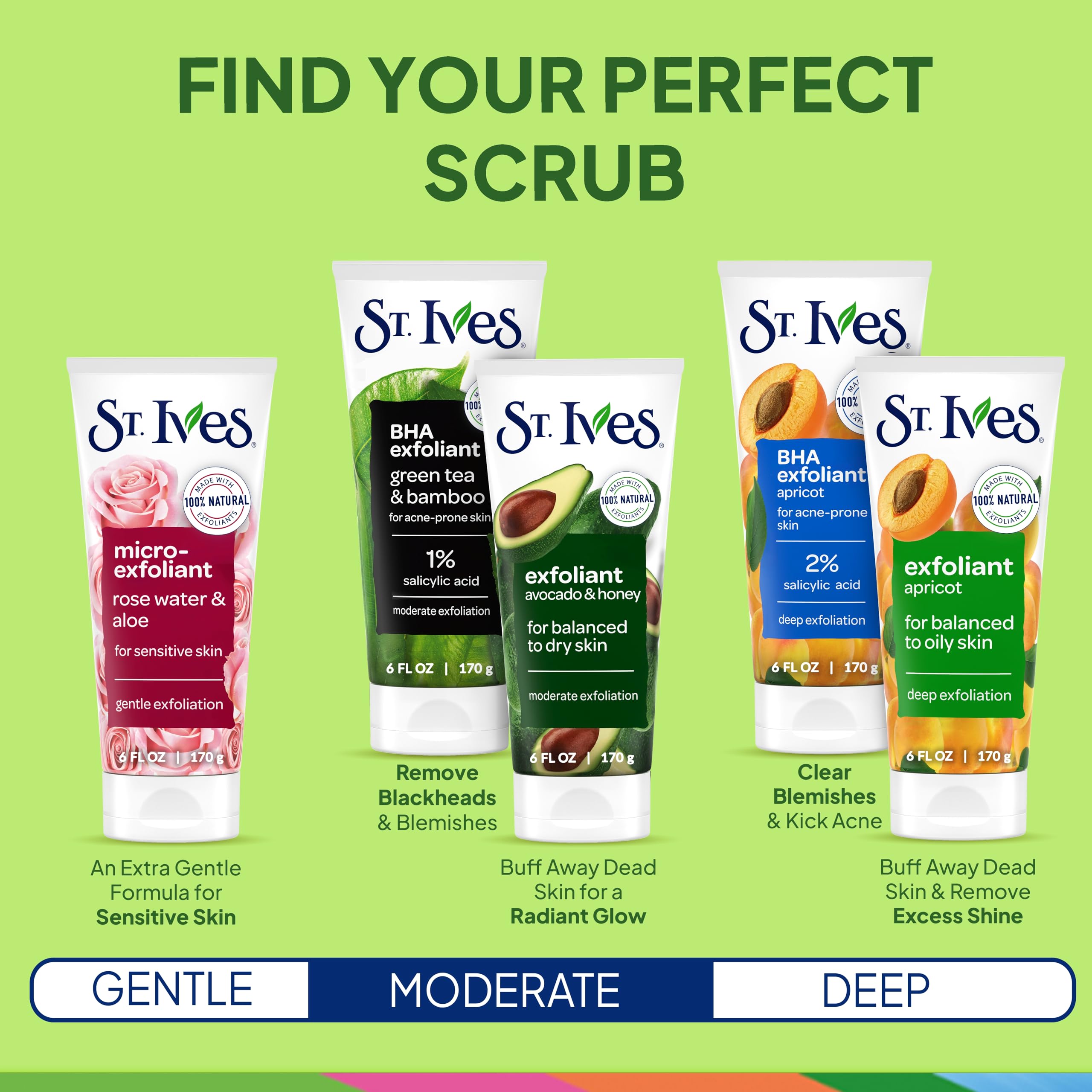 St. Ives Paraben-free badge emphasizes clean formulation.