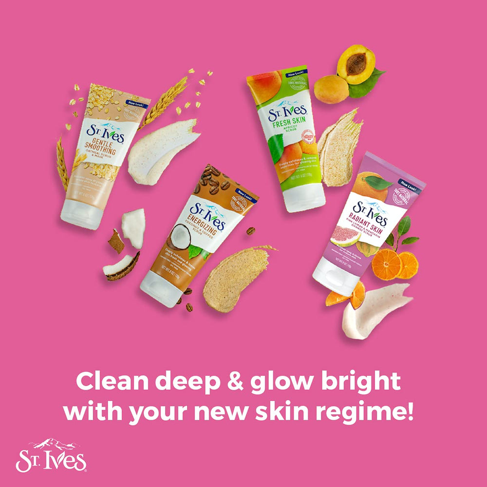 Paraben-free badge on St. Ives Radiant Skin packaging.