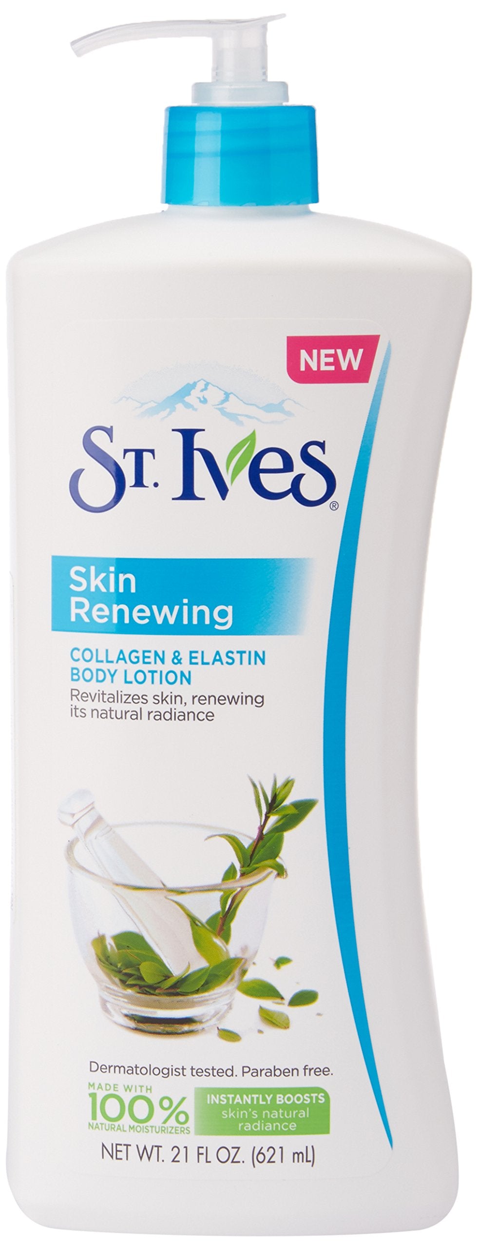 St. Ives Renewing Collagen & Elastin lotion bottle with creamy hydration.