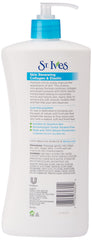 St. Ives lotion pump demonstrates easy, mess-free application for hands and body.