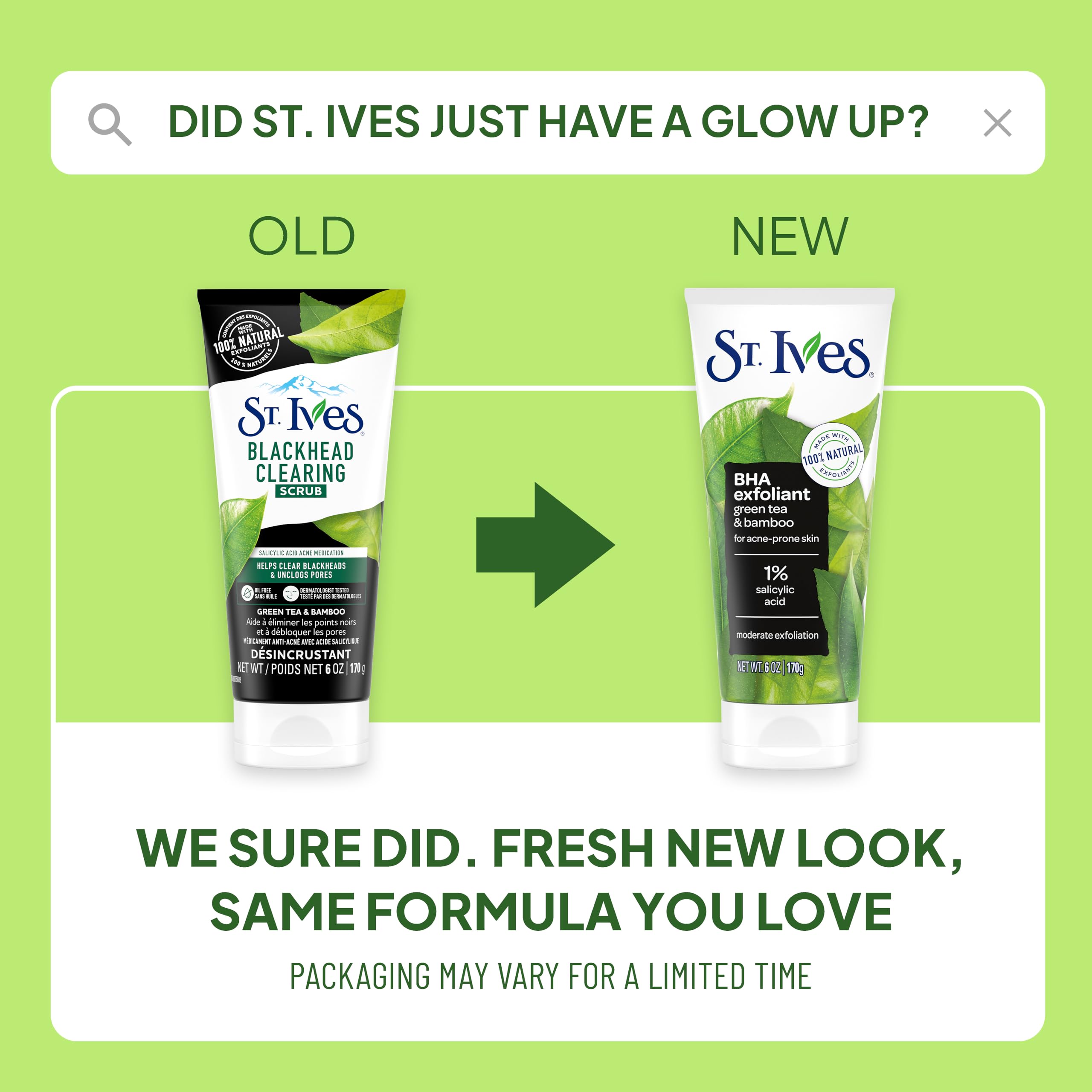 St. Ives scrub application demonstrates circular massage for refreshed skin.