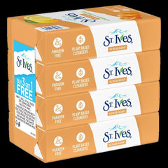 St. Ives Scrub Bar Soap close-up highlights exfoliating texture for smoother skin.