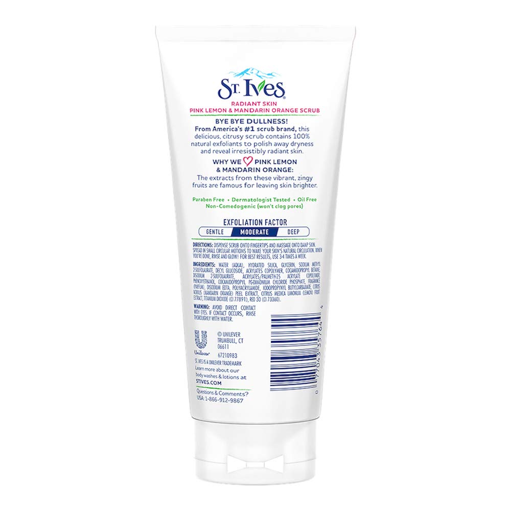 St. Ives Radiant Skin scrub texture with natural exfoliants close-up.
