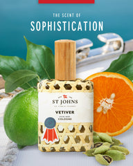 St. John Classic Vetiver cap close-up showing refined packaging