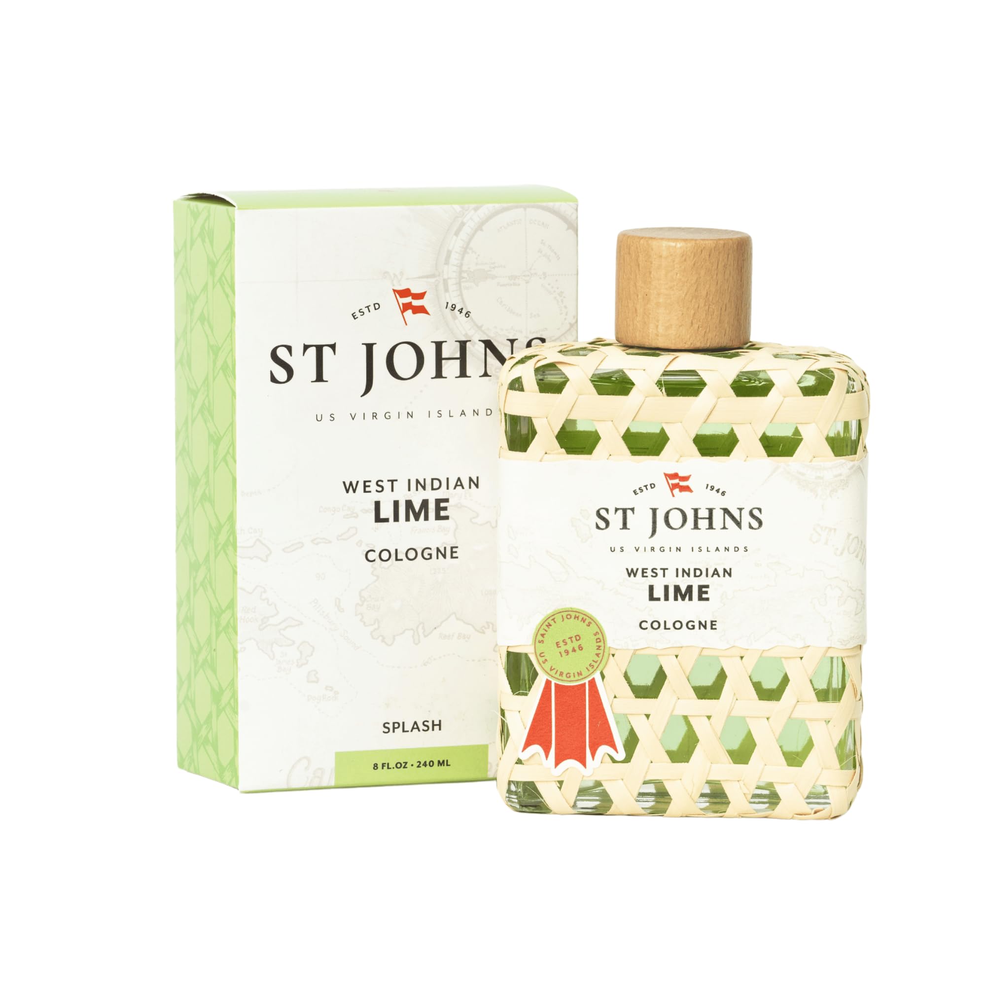 St. John West Indian Lime bottle pour offers a refreshing citrus aftershave experience.