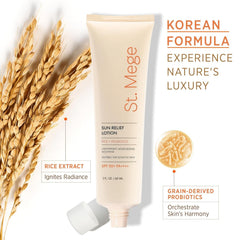 St. Mege sunscreen on the face demonstrating quick, white-cast-free application.