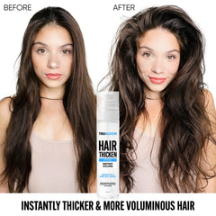 Damp hair after Tru Bloom showing light, liftful volume.