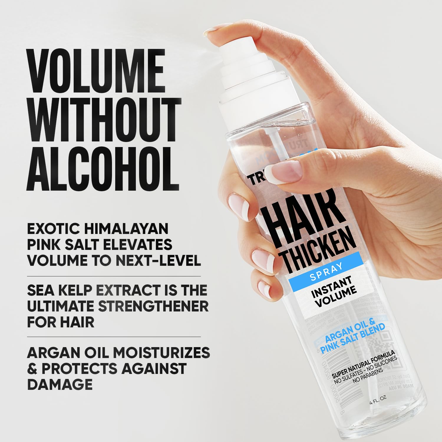 Rice protein in Tru Bloom boosts hair texture without heaviness.