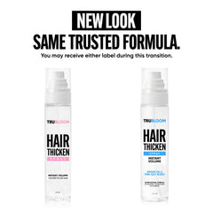 Tru Bloom spray applying on damp hair for fuller texture.