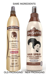 Sta-Sof-Fro Hair Spray Comb Out action highlights easier combing and shine