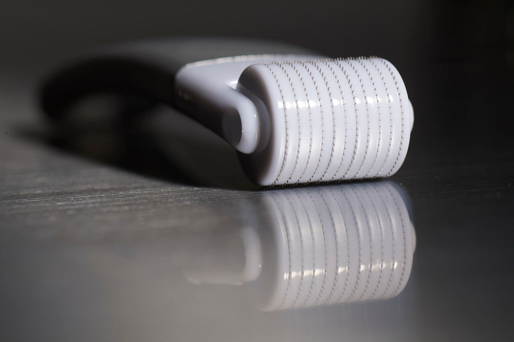 StackedSkincare beard application targets facial hair with gentle micro-rolling