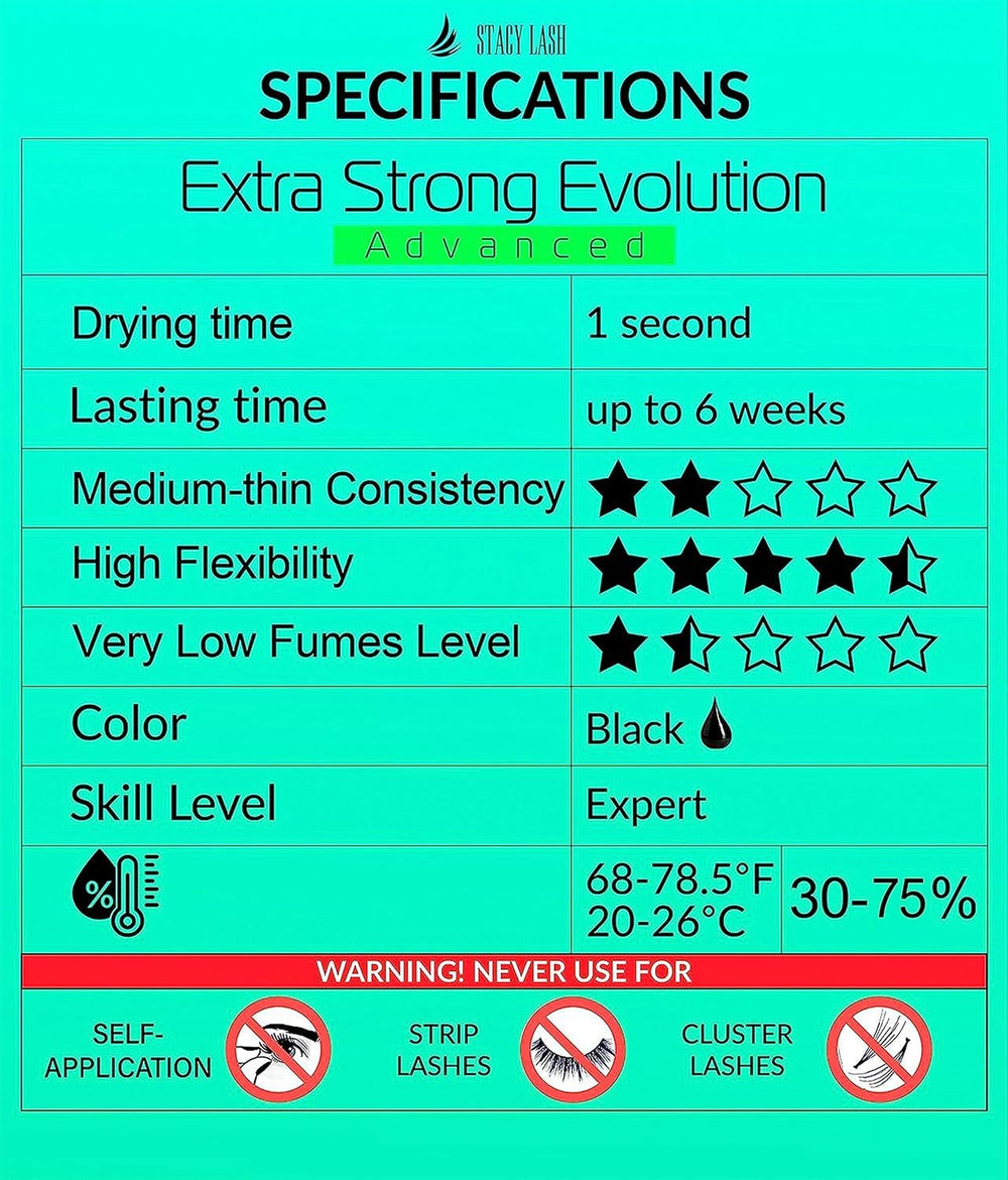 STACY LASH black adhesive in packaging emphasizes freshness and reliability.