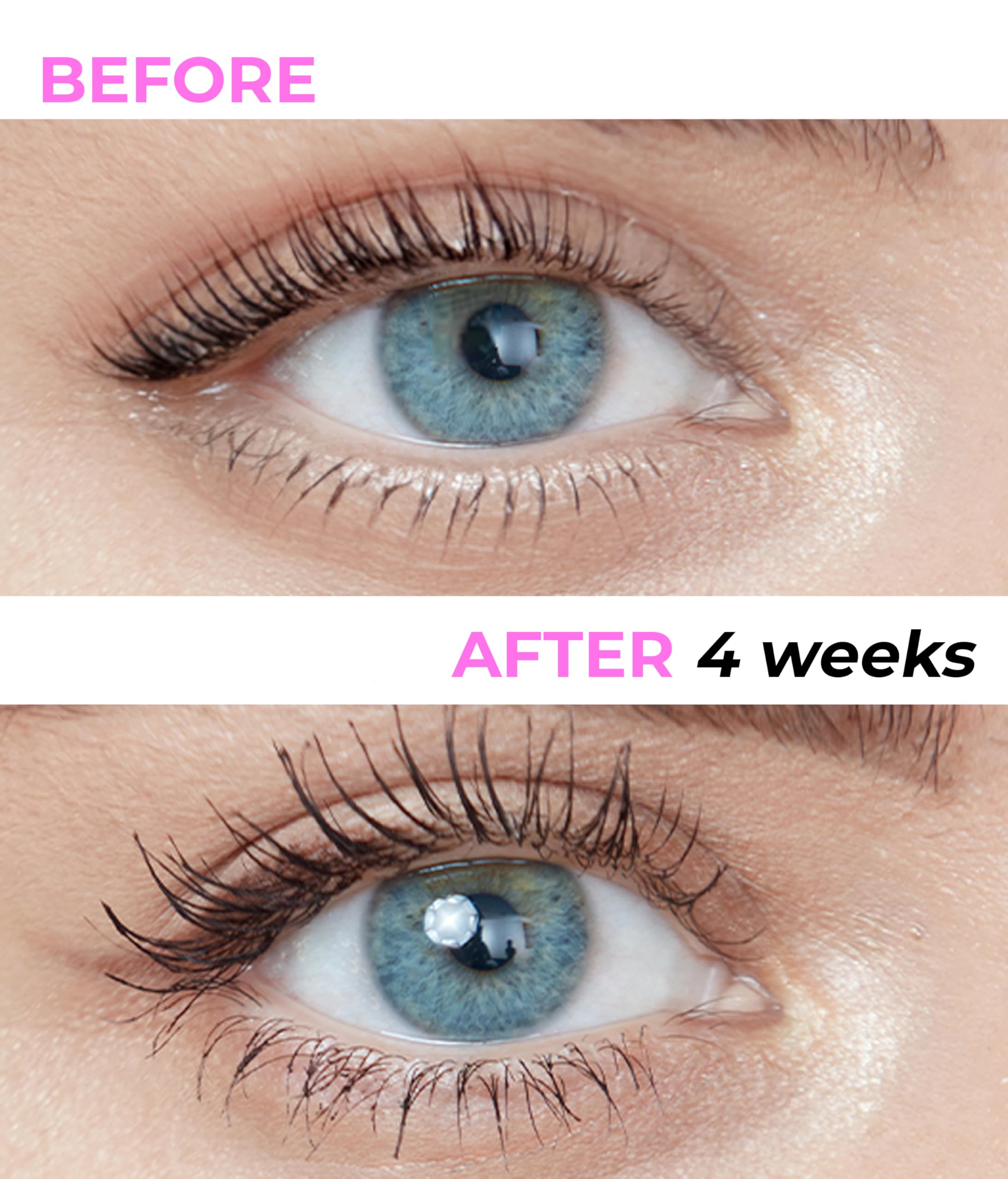 Stacy Lash Growth Serum applicator brush delivers precise lash treatment.
