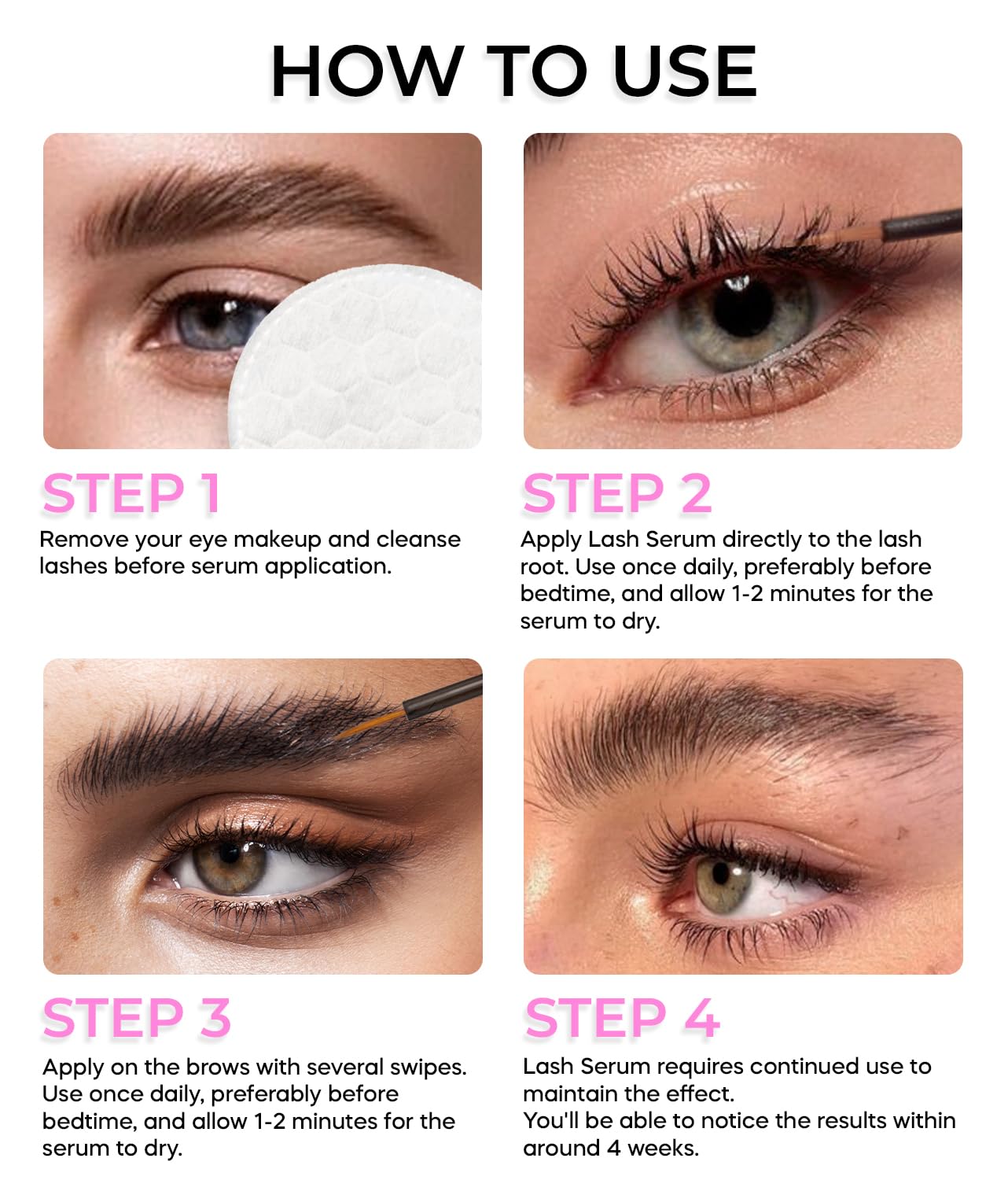 Stacy Lash Growth Serum with biotin and peptides for healthy growth.