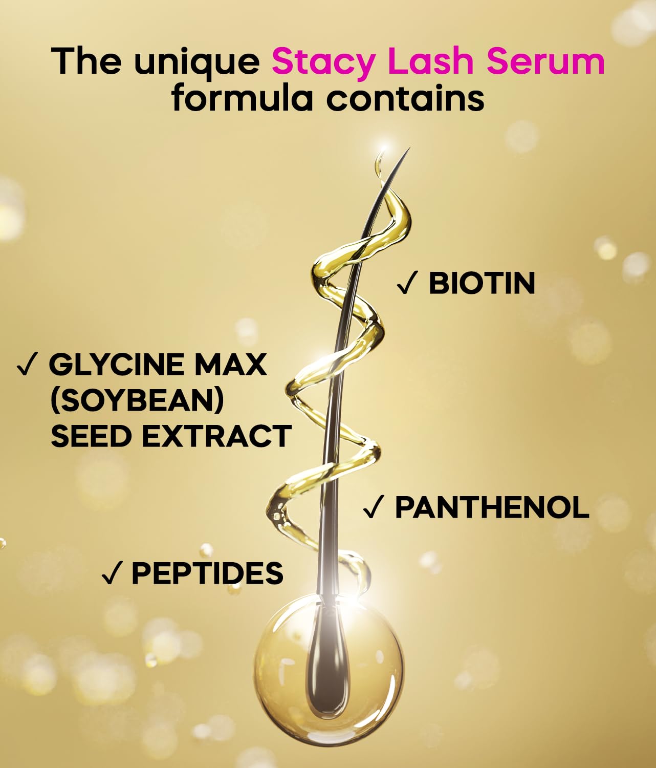 Stacy Lash Growth Serum promotes longer-looking lashes in four weeks.