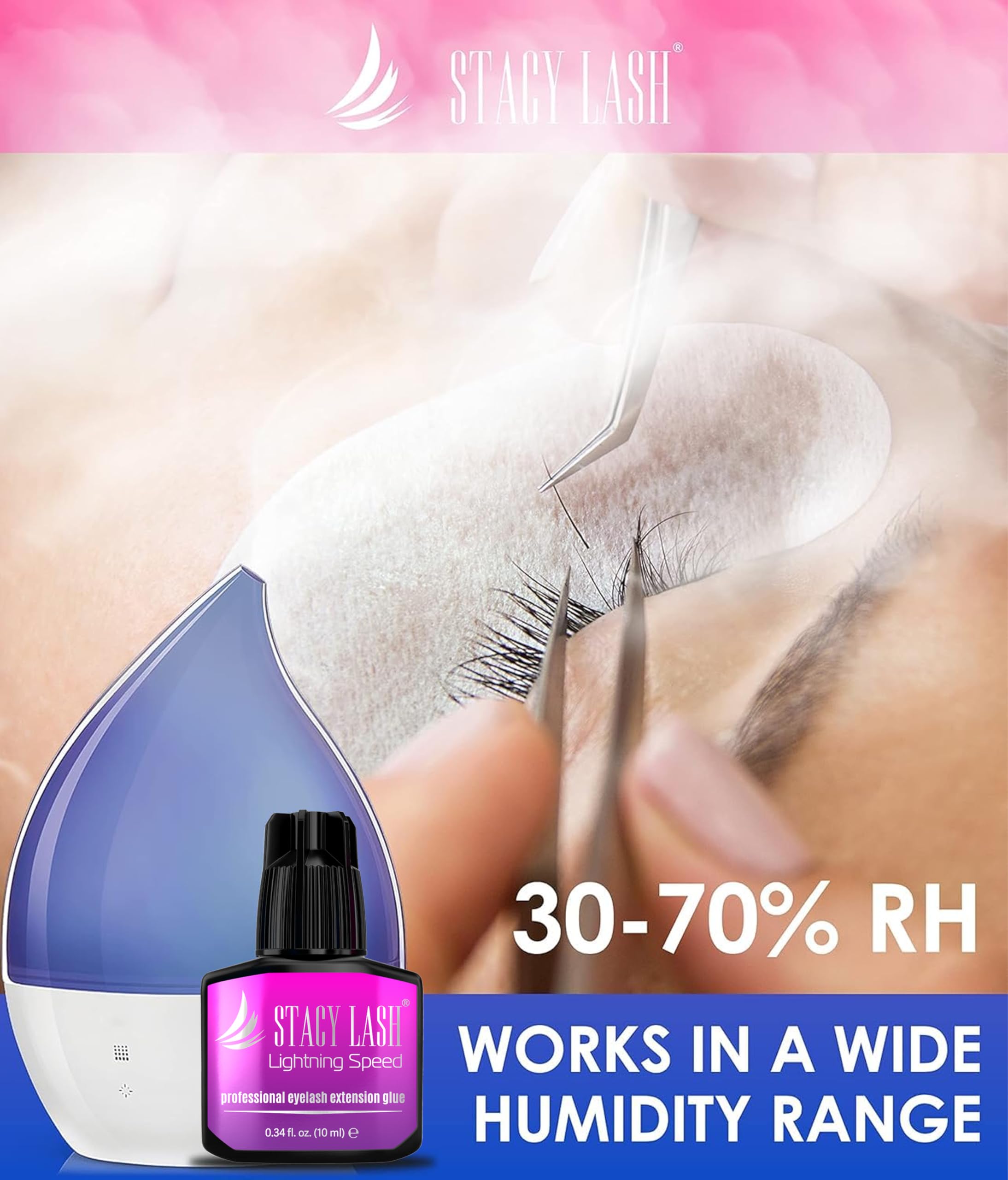 STACY LASH Lightning Speed professional-use graphic communicates salon-grade performance
