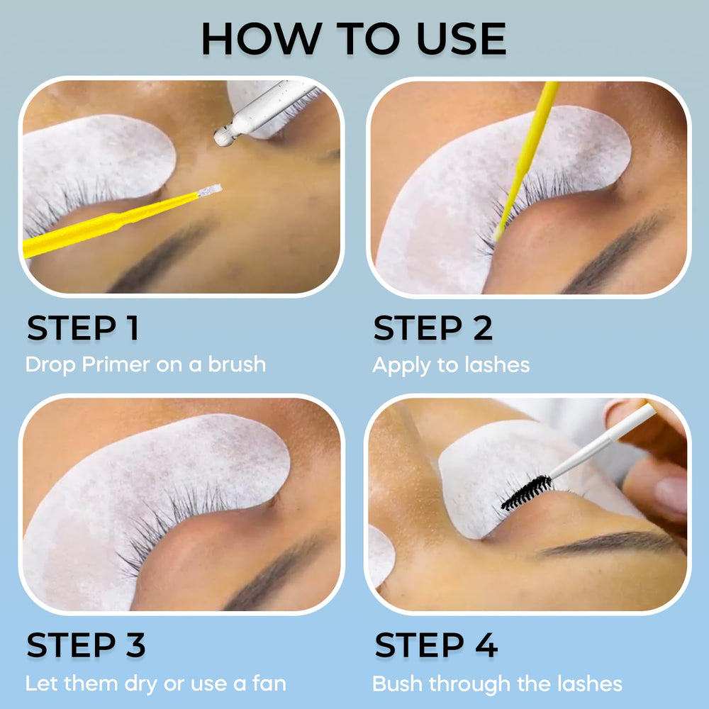 Stacy Lash Primer bond-boost close-up highlighting improved adhesive potential