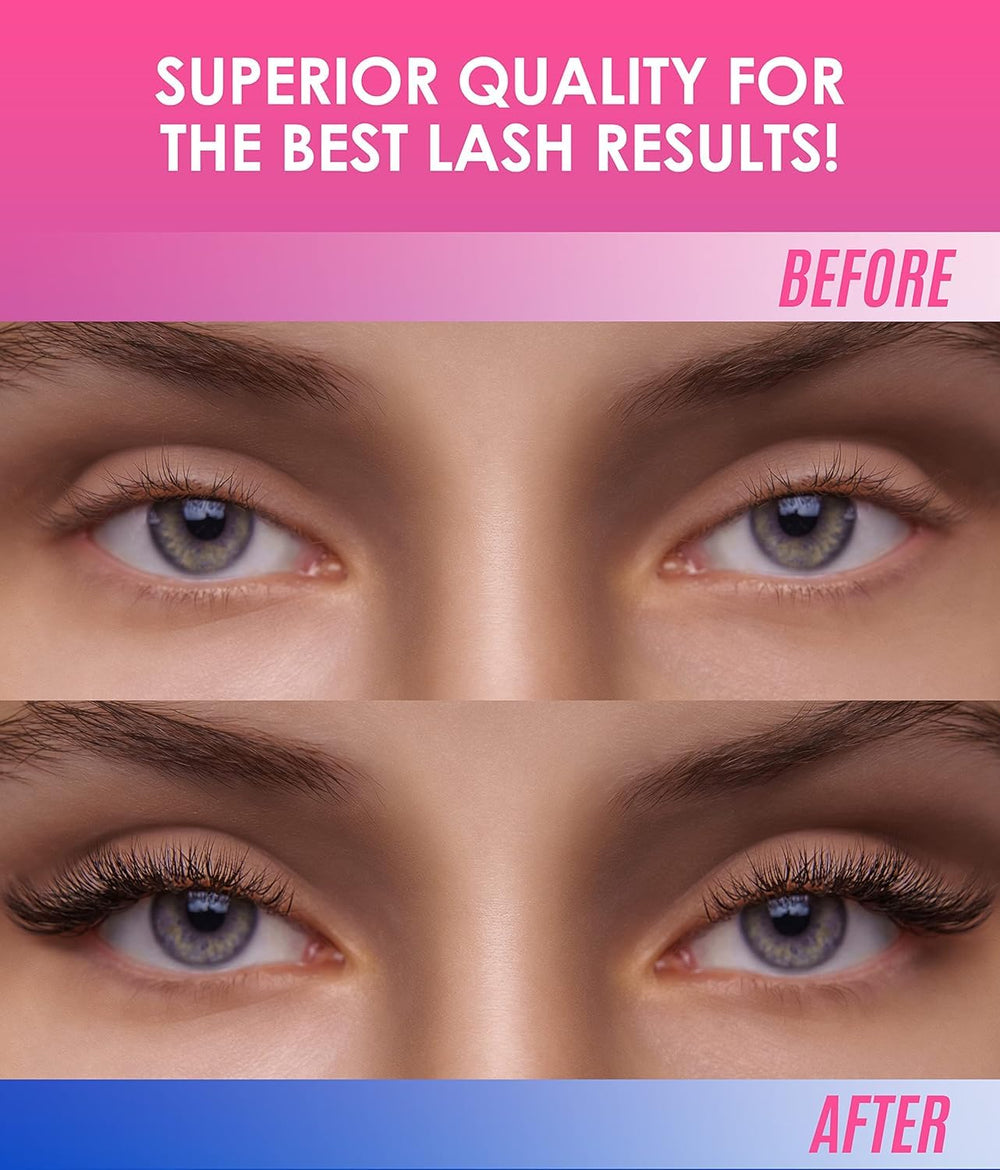 STACY LASH Smudge-resistant glue keeps lash lines clean.