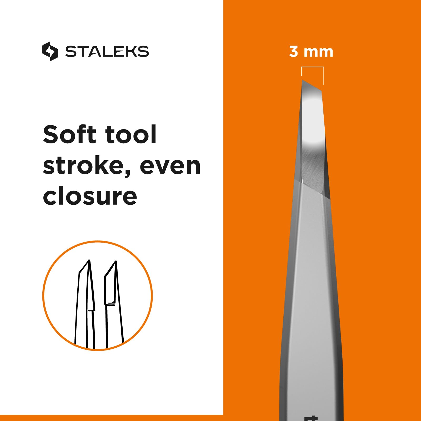 Staleks Pro professional-grade tweezers for reliable brow maintenance.