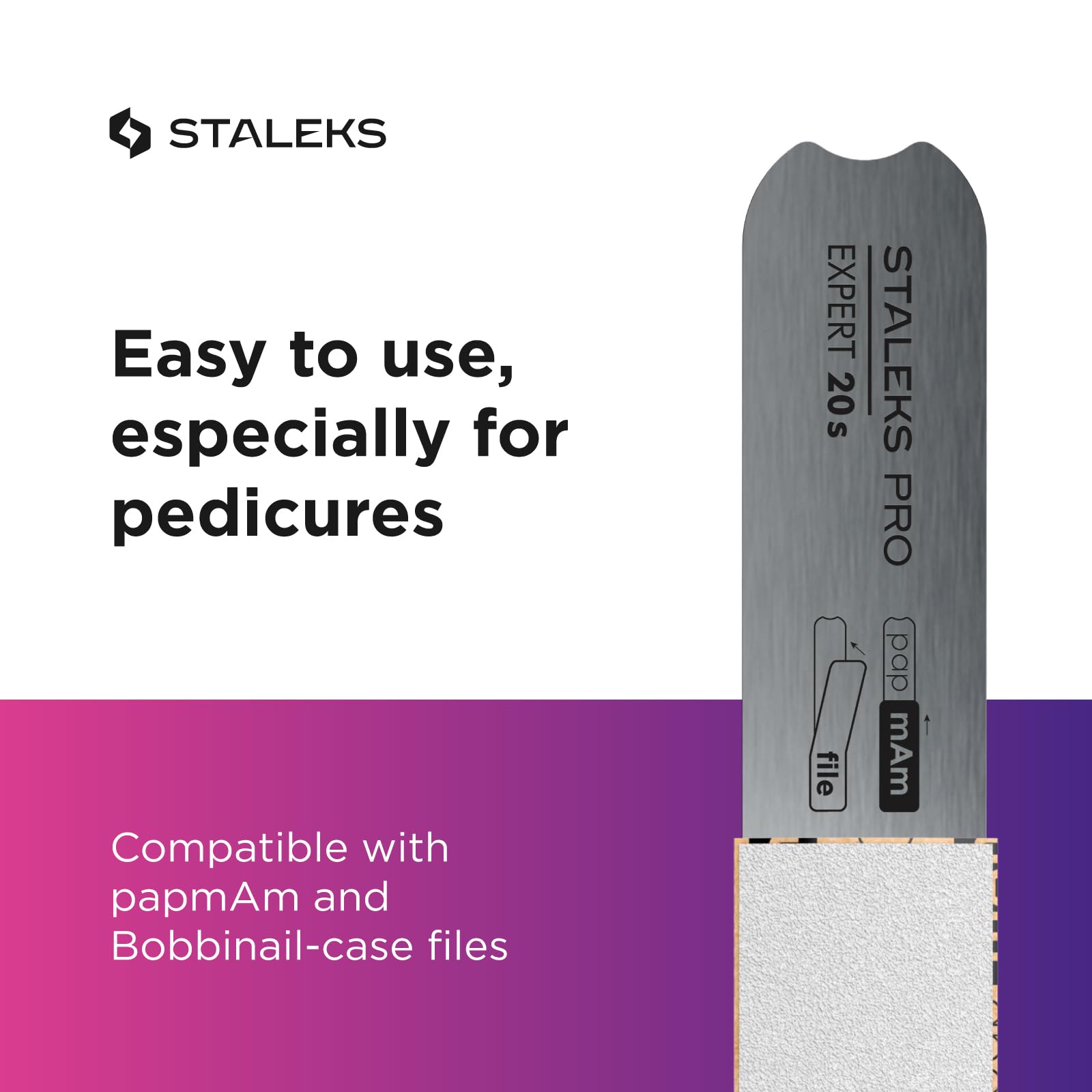 Staleks Pro stainless steel base that withstands autoclave and disinfection