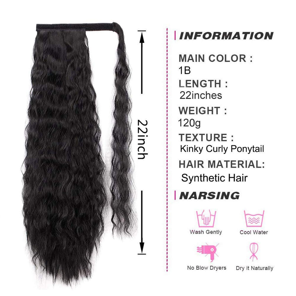 Stamped Glorious heat-resistant wrap-around ponytail with secure Velcro