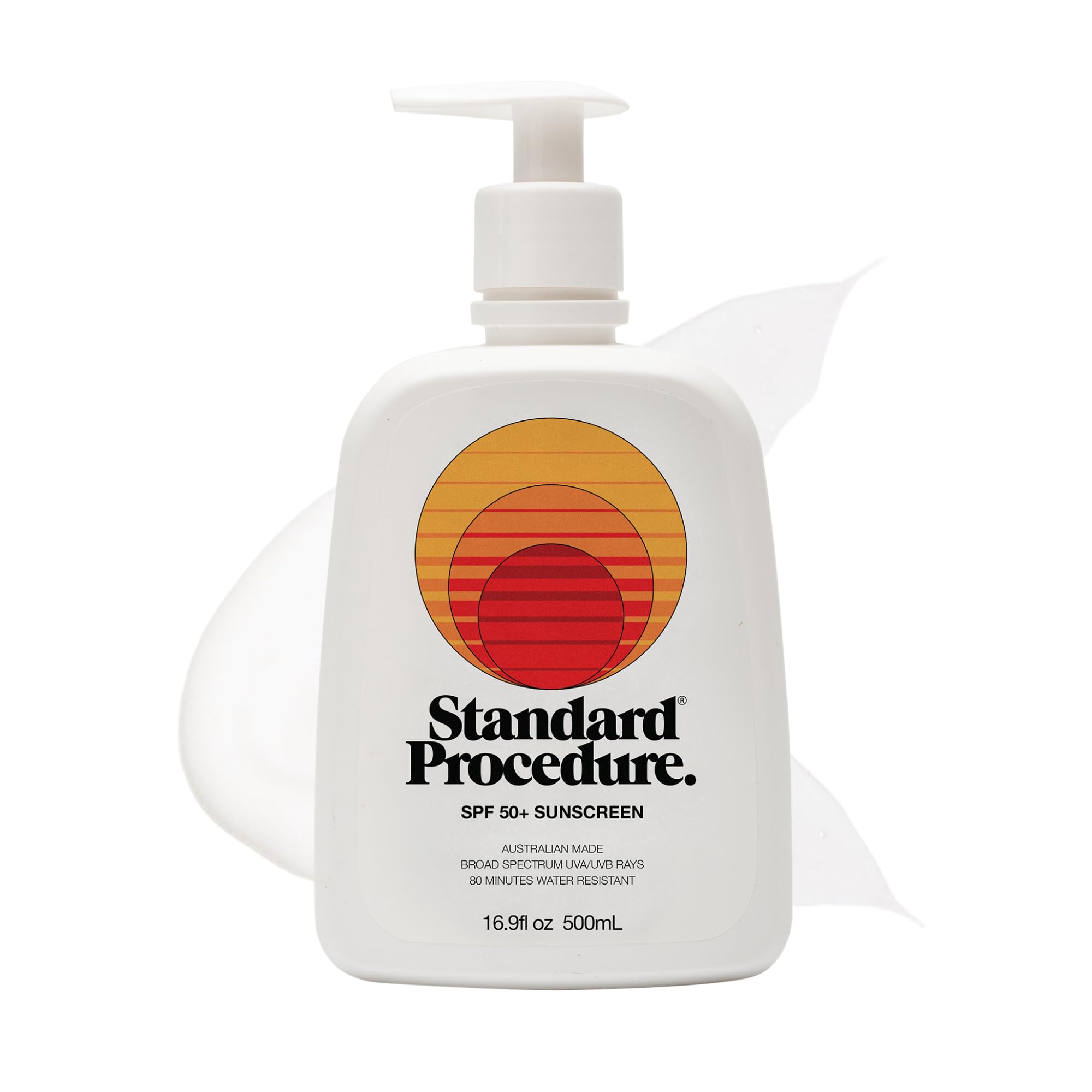 Standard Procedure SPF 50+ sunscreen bottle front for daily sun protection