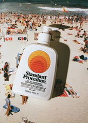 Standard Procedure SPF 50+ face application showing lightweight protection