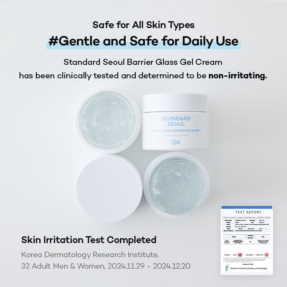Standard Seoul Barrier Glass Gel clinical results chart suggests barrier improvement.