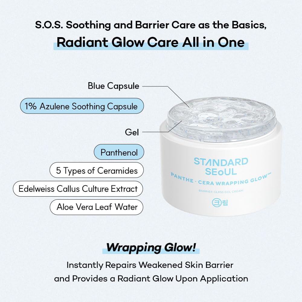 Standard Seoul Barrier Glass Gel Moisturizer being spread for fast absorption.