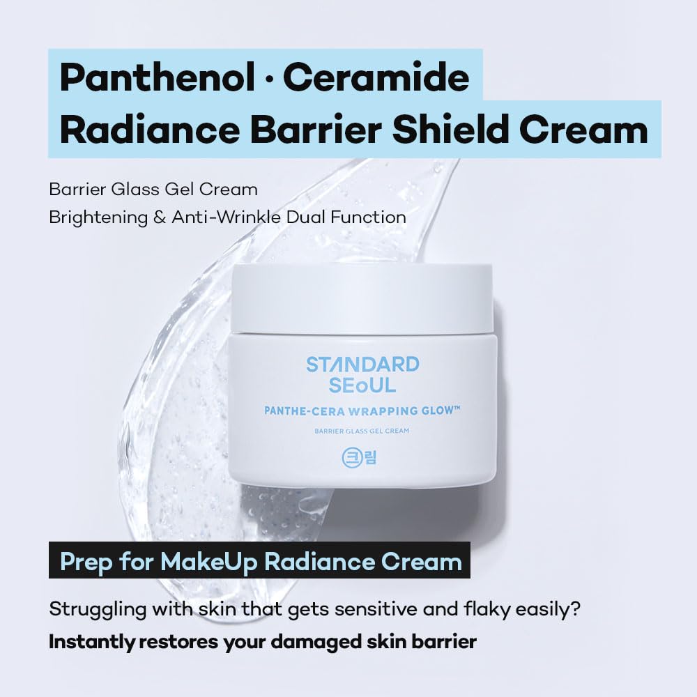 Standard Seoul Barrier Glass Gel Moisturizer texture close-up shows lightweight hydration.