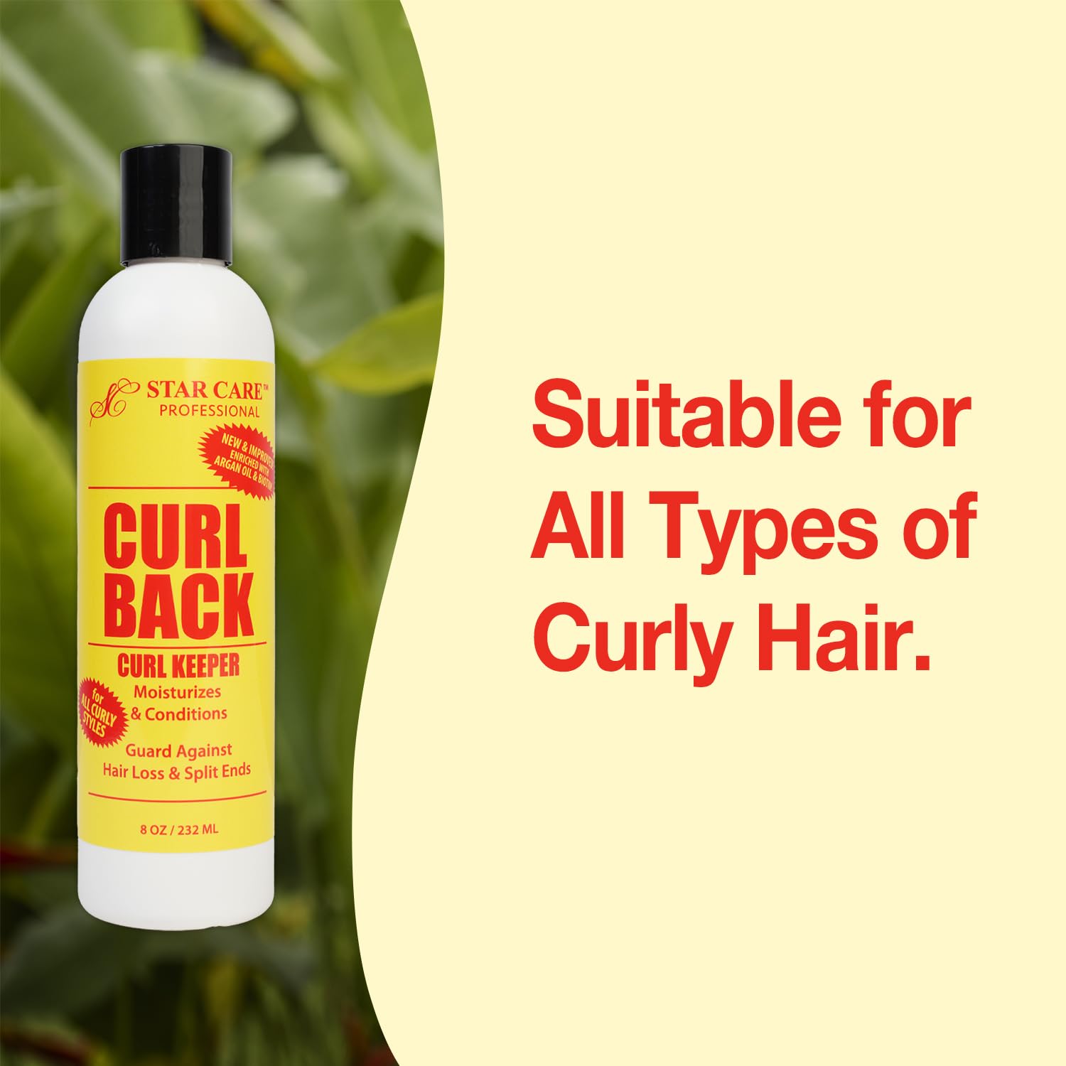 Close-up of creamy texture highlights softness from glycerin in STAR CARE Curl Back.