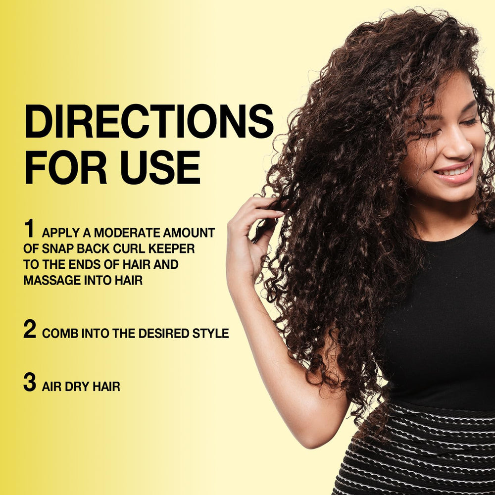 Daily use scenario shows lightweight formula in STAR CARE Curl Back bottle.